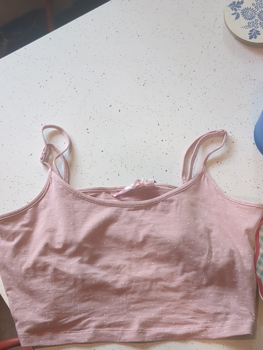 La Vie En Rose Pink Polka Dot Bralette Crop Top